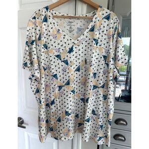 Sonoma Goods For Life V-Neck Tee Patchwork Printed Women’s 3X Cottagecore